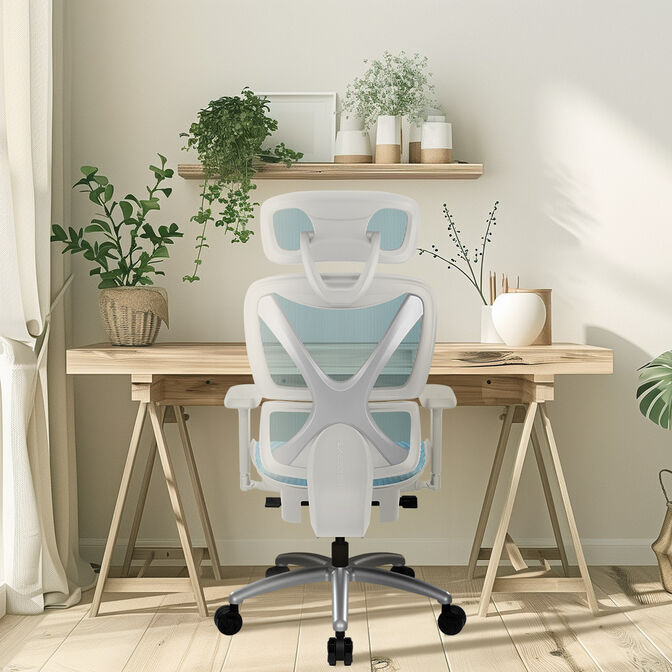 ThunderX3 XTC Ergonomic Office Chair White Blue image number 9