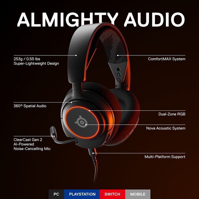 SteelSeries Arctis Nova 3 Gaming Headset image number 4