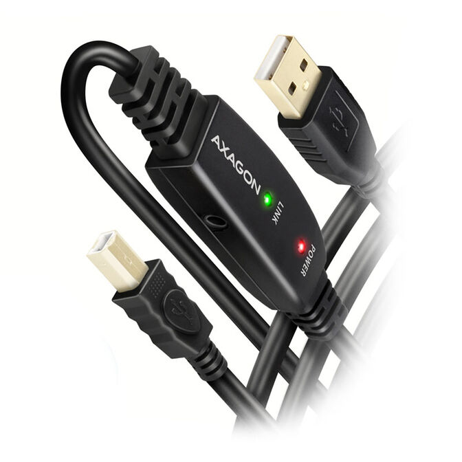 Axagon Active USB 2.0 Verbindungskabel A-B 20m image number 0