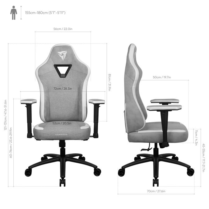 ThunderX3 Eaze Loft Gaming Chair Grey Gaming-Stuhl image number 7