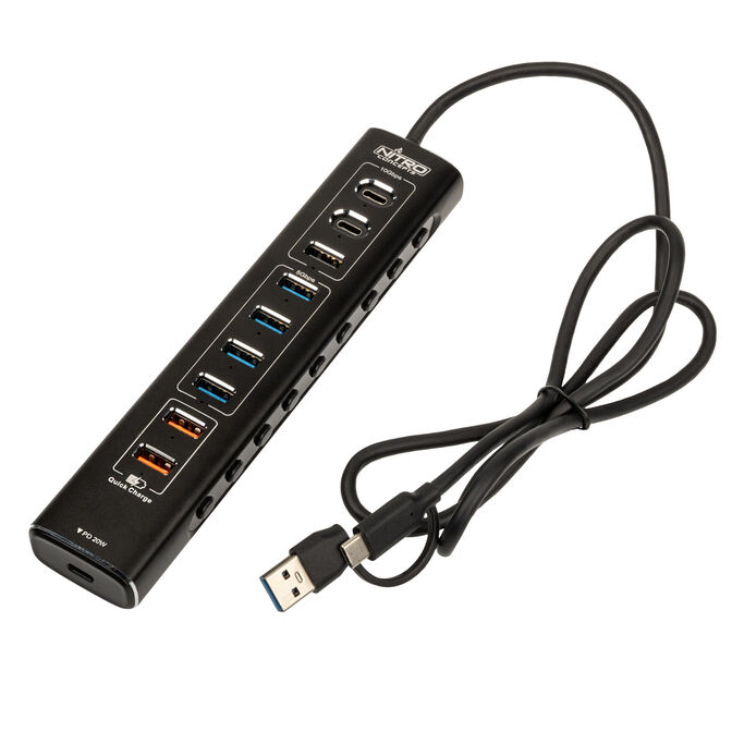 Nitro Concepts UH1 Hybrid USB Hub &ndash; 10-Port USB-Hub f&uuml;r SimRacing image number 0