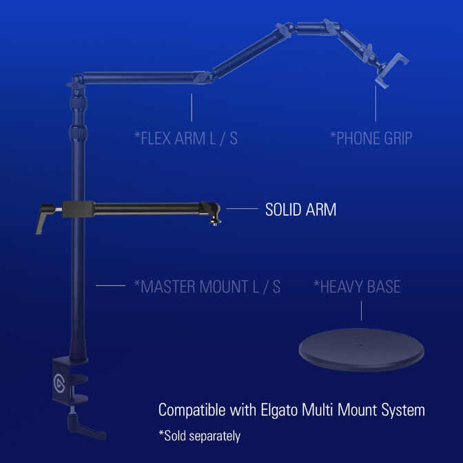 Elgato Solid Arm for Multi Mount Rigging (Black) image number 2