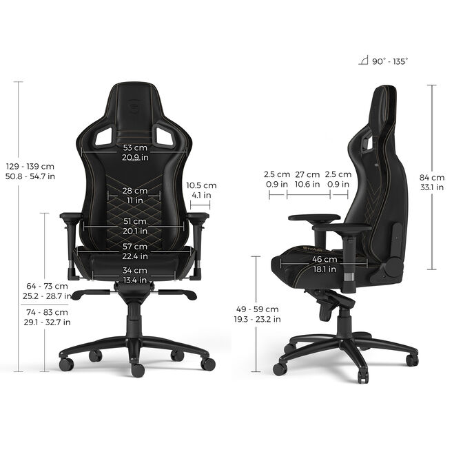 noblechairs EPIC Gaming Chair Black/Gold image number 4