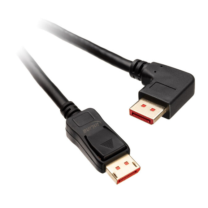 InLine 8K UHD 2 DisplayPort Cable Right Angled Black 2m image number 0