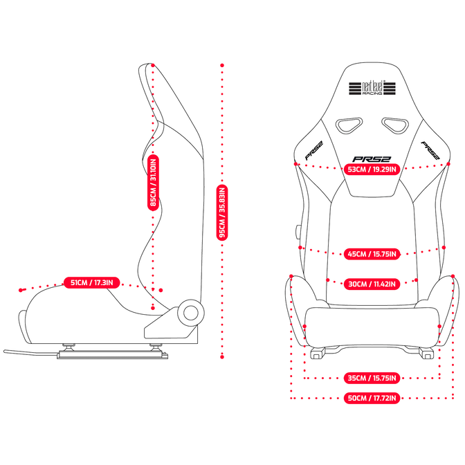 Next Level Racing PRS2 Performance Reclining SimRacing Sitz image number 6