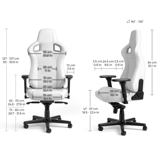 noblechairs EPIC Gaming Chair White Edition image number 5