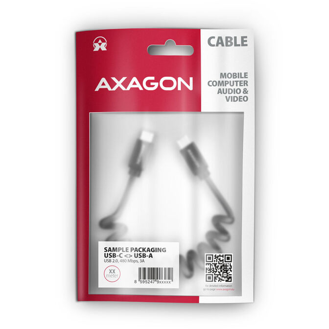 Axagon Twister USB-C auf USB-C Kabel 0,6m image number 3
