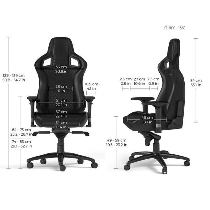 noblechairs EPIC Real Leather Gaming Chair Black image number 4