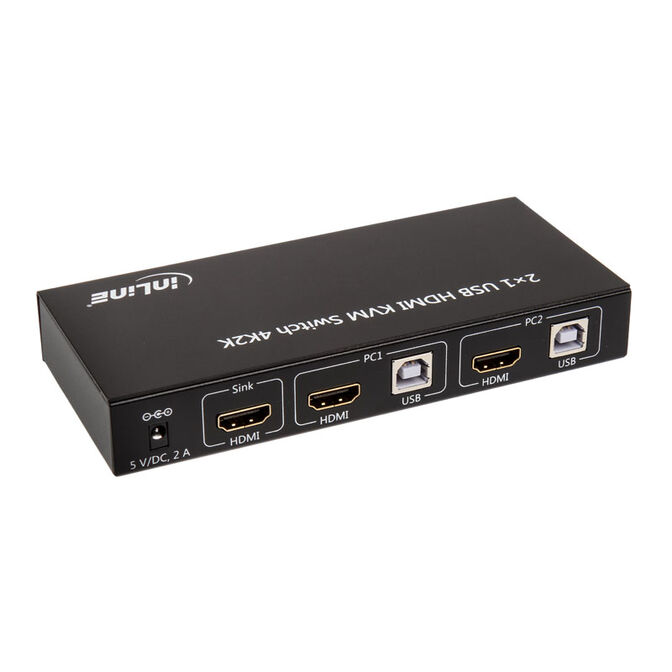 INLINE KVM-Switch 2-Port HDMI 4K mit Audio image number 1