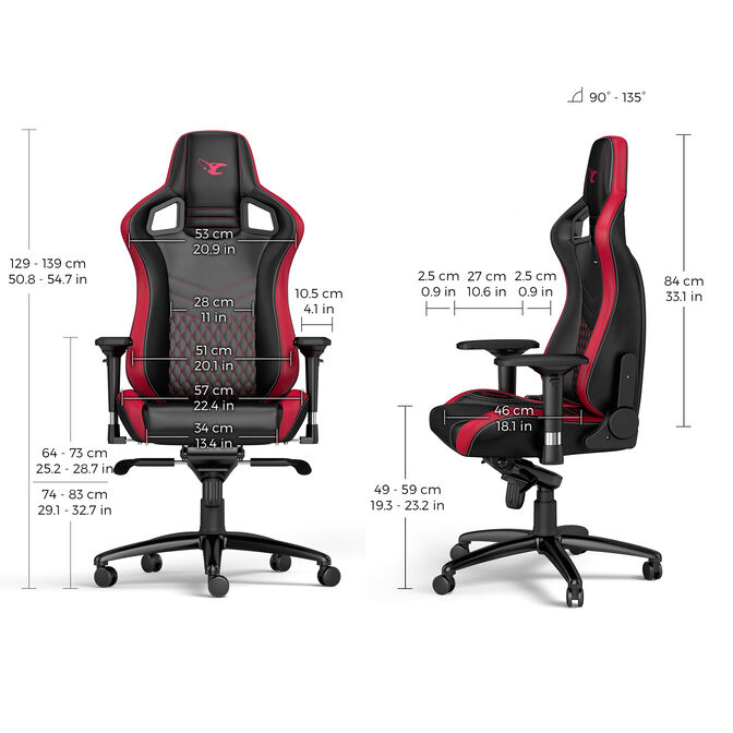 noblechairs EPIC Gaming Chair Mousesports Edition Black/Red image number 4