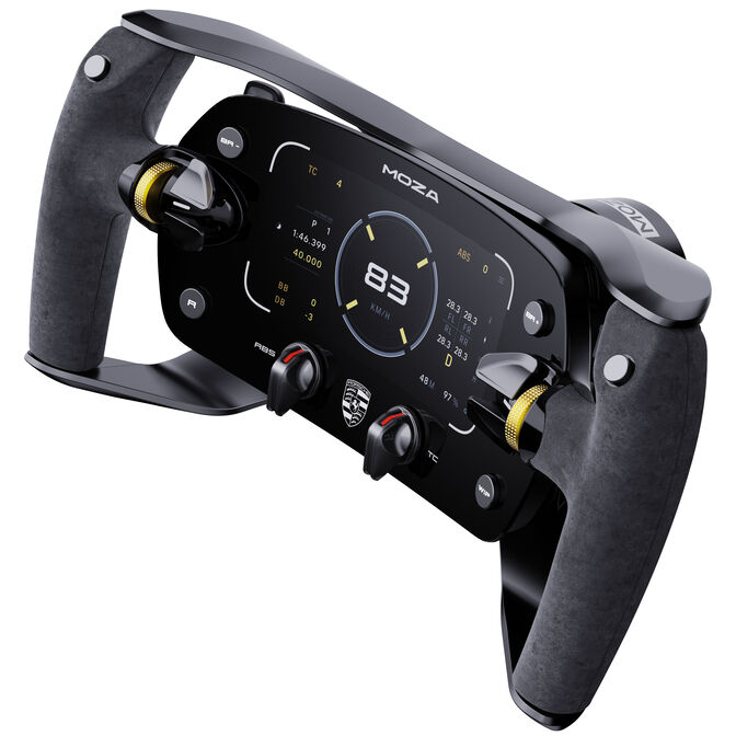 MOZA Porsche MISSION R Simracing Steering Wheel, 5.4-inch OLED Display, Official Replica - Black image number 2