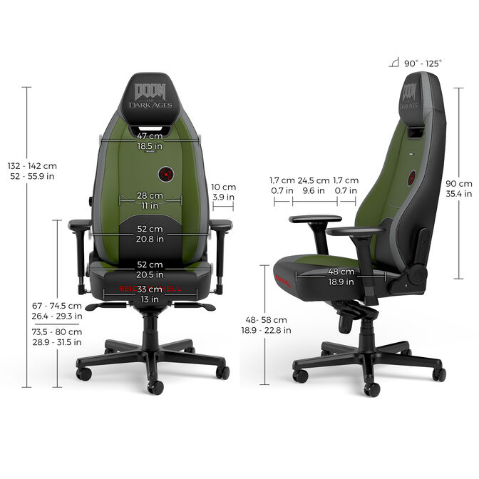 noblechairs Legend Gaming Chair DOOM The Dark Ages Edition image number 5