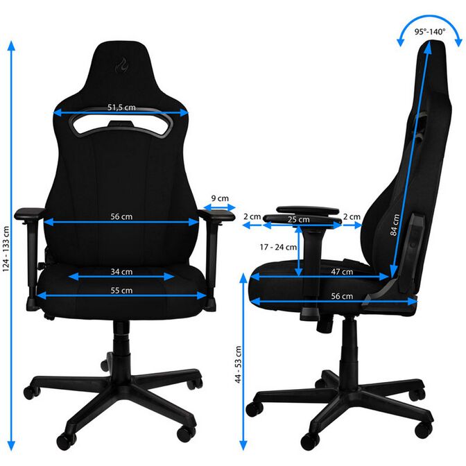 Nitro Concepts E250 Gaming Chair Stealth Black image number 2