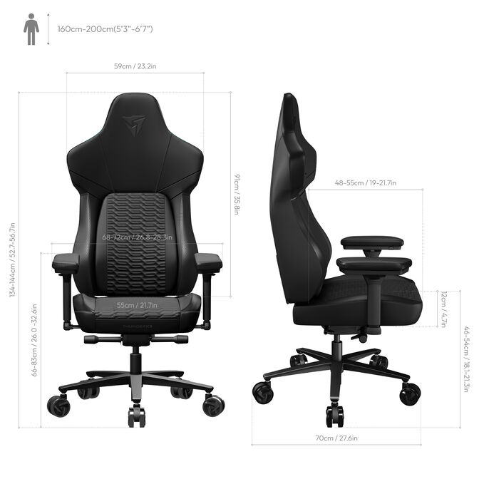ThunderX3 Core Racer Ergonomic Gaming Chair Black image number 5