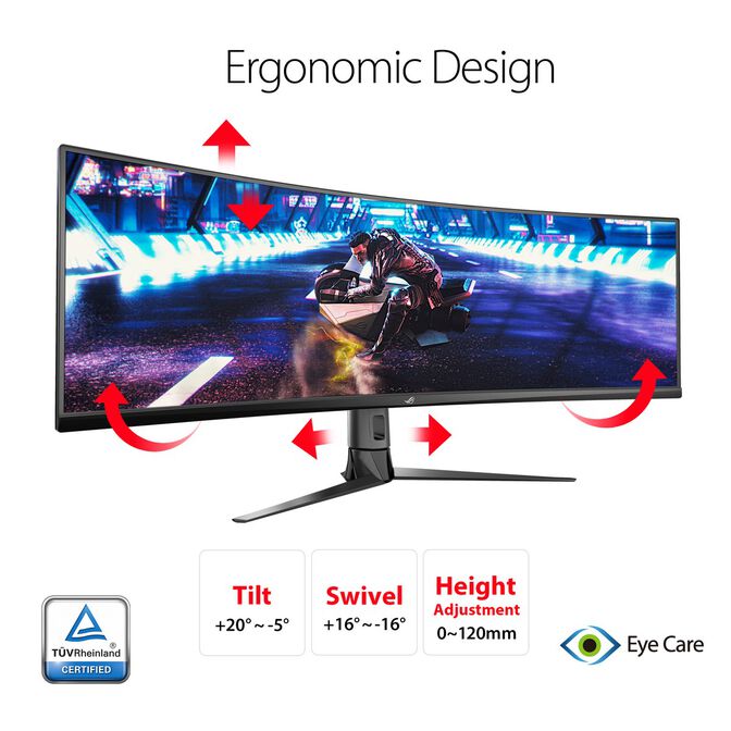 ASUS ROG Strix XG49VQ 49 Zoll 144Hz Monitor image number 2