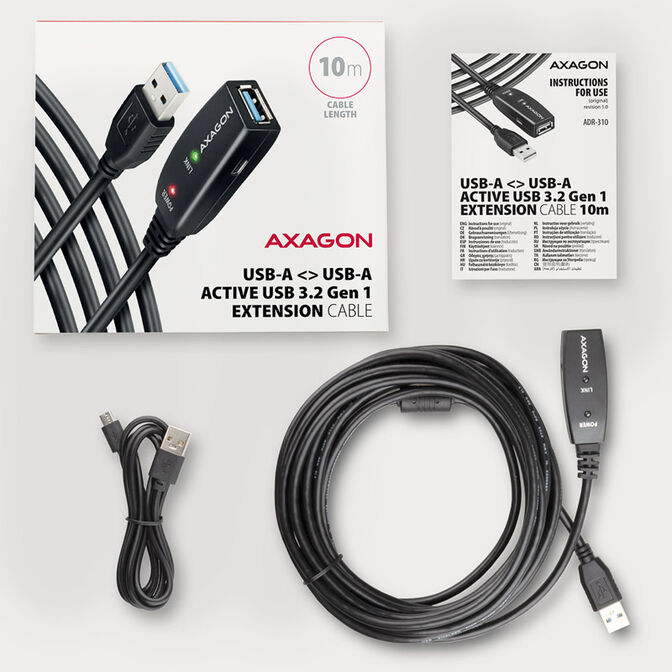 Axagon USB 3.2 Gen 1 Aktivverl&auml;ngerung 10m image number 2