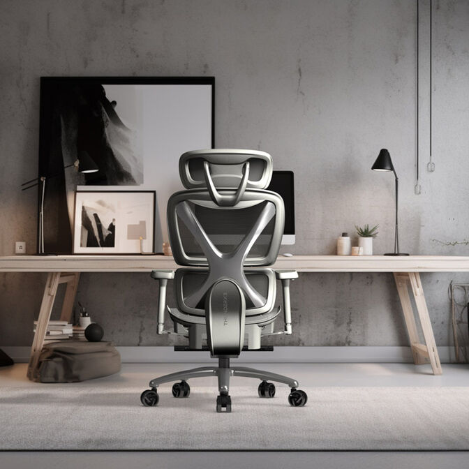 ThunderX3 XTC Ergonomic Office Chair Mesh Grey image number 8