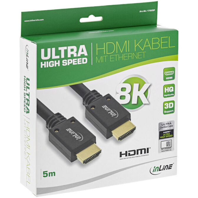 InLine 8K/4K Ultra High Speed HDMI-Kabel 5m image number 1