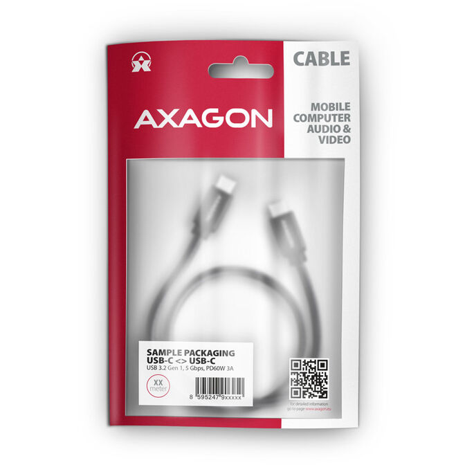 Axagon USB-C-Kabel 3.2 Gen1 2m Schwarz image number 2