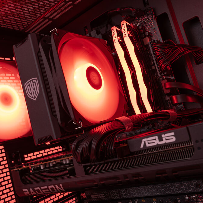 King Mod Systems Gaming-PC Mach 5 Rot, AMD Ryzen 5 7500X3D, RX 9070XT, without Windows image number 2