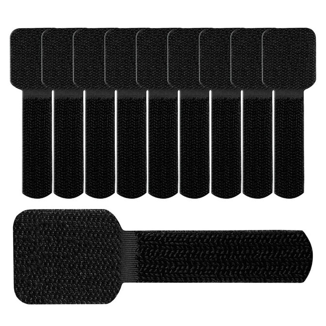 LABEL THE CABLE Wall Velcro Cable Holders 10-Piece Set Black image number 1