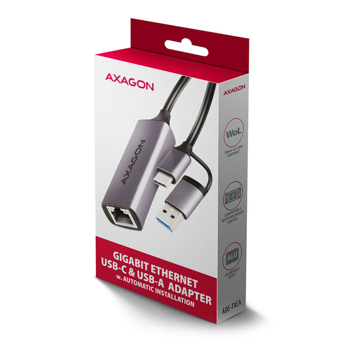 Axagon ADE-TXCA Gigabit Ethernet Adapter USB-C image number 6