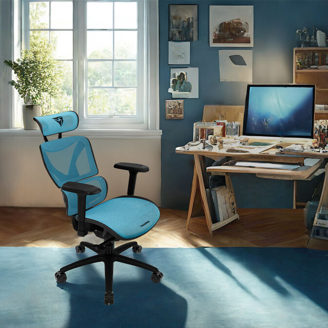 ThunderX3 XTC Ergonomischer B&uuml;rostuhl Schwarz/Blau image number 8