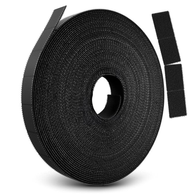 LABEL THE CABLE Rip Straps Hook-and-Loop Tape Roll 10m Black image number 0