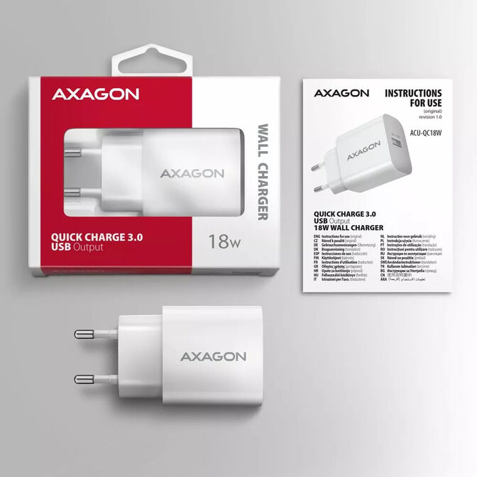 Axagon ACU-QC18 Charging Adapter 18 W White image number 6