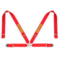 Sabelt Sim Seatbelts, 4-point harness, adjustable, compatible with P, S, and X series - red