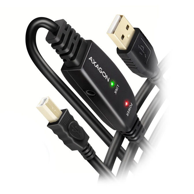 Axagon ADR-210B Aktives USB-2.0-Kabel A-B 10m image number 0