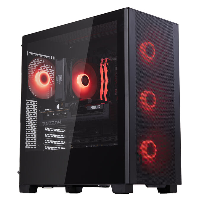King Mod Systems Gaming-PC Mach 5 Rot, AMD Ryzen 5 7500X3D, RX 9070XT, without Windows image number 0