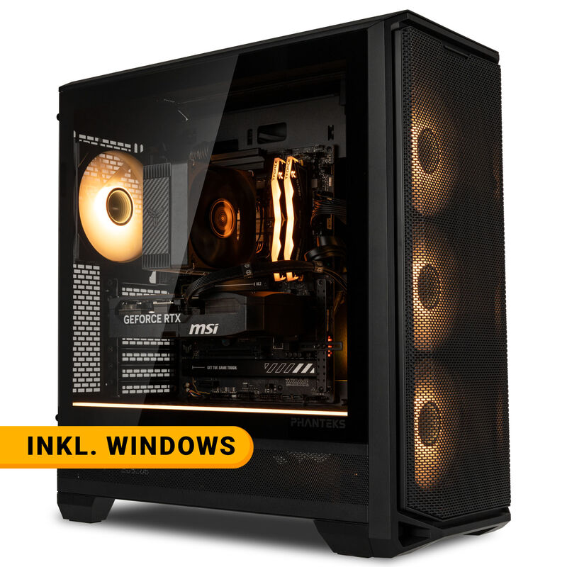 KingForge Gaming-PC Gold, AMD Ryzen 5 7500X3D, RTX 5070, Phanteks Eclipse G400A