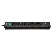 Brennenstuhl BreMounta Power Strip 5-fach USB schwarz