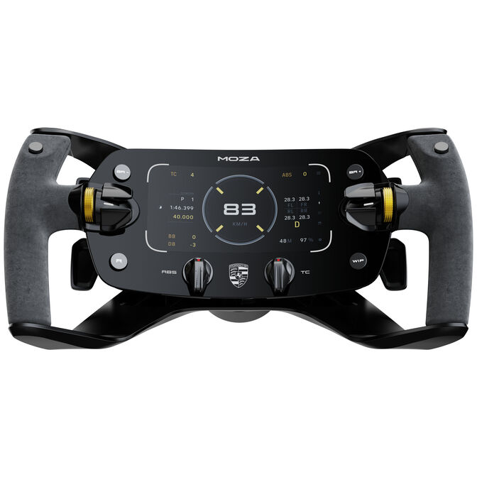 MOZA Porsche MISSION R Simracing Steering Wheel, 5.4-inch OLED Display, Official Replica - Black image number 0