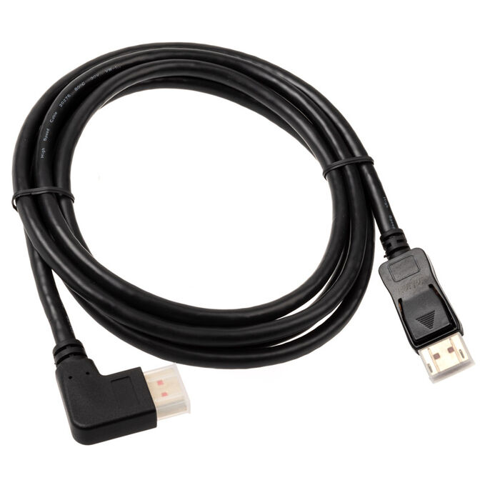 InLine 8K UHD 2 DisplayPort Cable Right Angled Black 2m image number 1