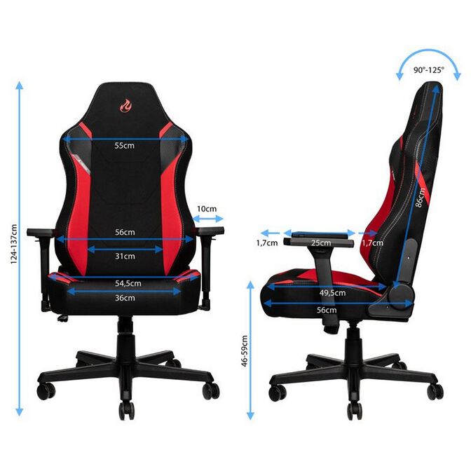 Nitro Concepts X1000 Gaming Chair Inferno Red image number 7