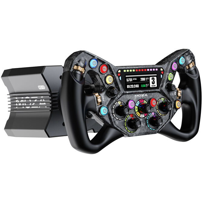 Moza KS Pro Steering Wheel, 2.99-inch Display, ARGB - black image number 1