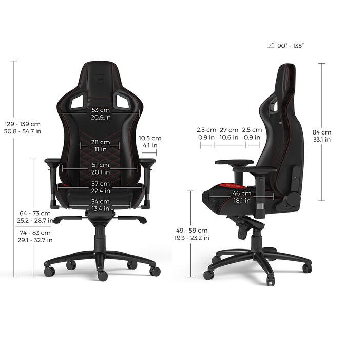 noblechairs EPIC Gaming Chair Schwarz/Rot image number 5