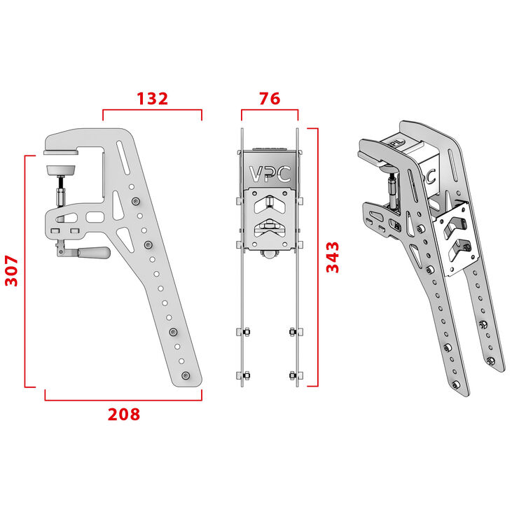 Virpil Controls Desk Mount Black L Tischhalterung image number 3