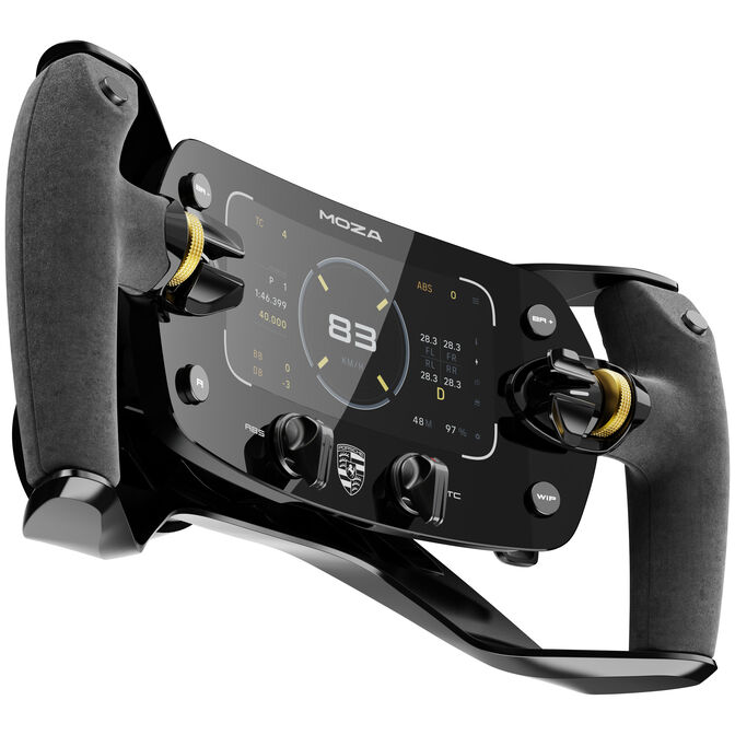 MOZA Porsche MISSION R Simracing Steering Wheel, 5.4-inch OLED Display, Official Replica - Black image number 3