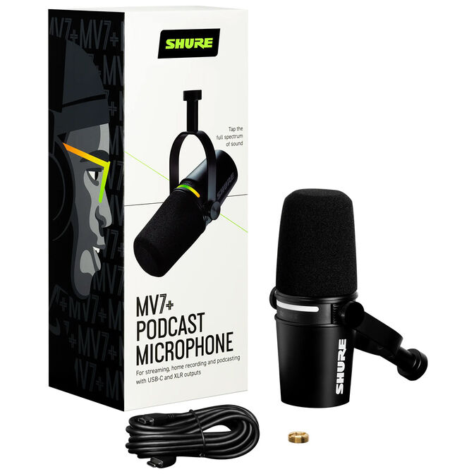Shure MV7 Podcast Mikrofon XLR/USB Schwarz image number 4