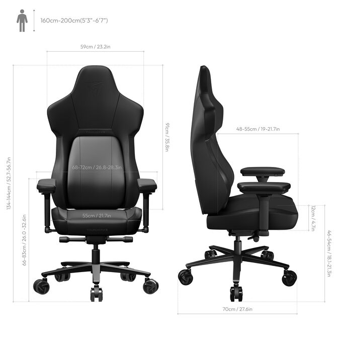 ThunderX3 Core Modern Ergonomic Gaming Chair Black image number 4
