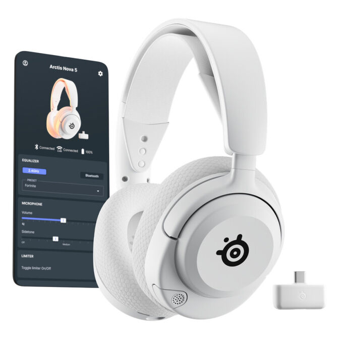 SteelSeries Arctis Nova 5 Wireless Gaming Headset White image number 5