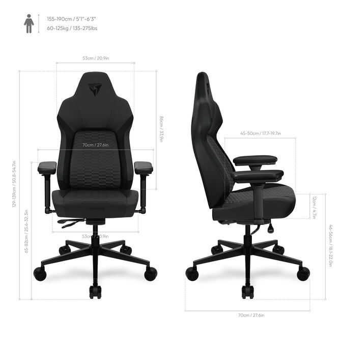 ThunderX3 Core Smart Gaming Chair Racer Black image number 9