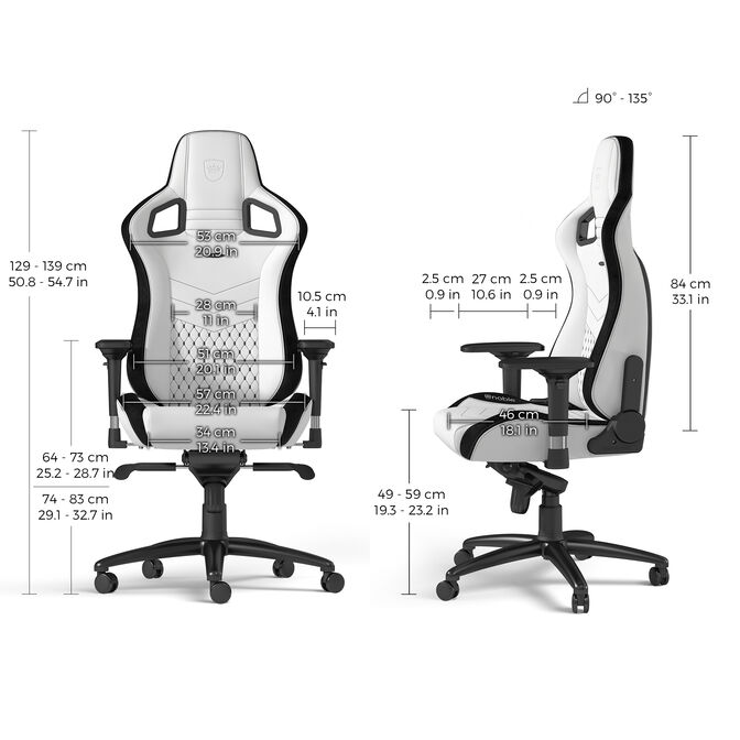 noblechairs EPIC Gaming Chair White/Black image number 4