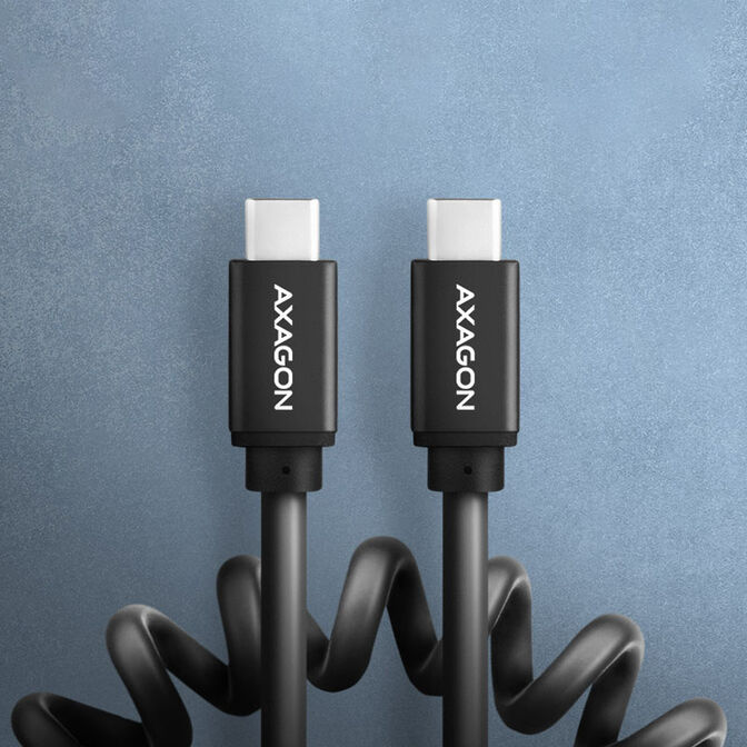 Axagon USB-C Spiralkabel 1m USB 2.0 2.4A image number 1