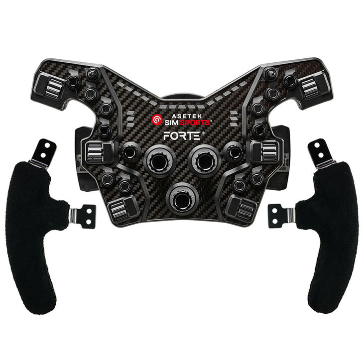Asetek SimSports Forte Formula Button Box V2, schwarz + Suede Handles image number 0