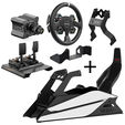 RES-TECH GT Cockpit SimRacing Rig Shiny White MOZA Bundle image number null