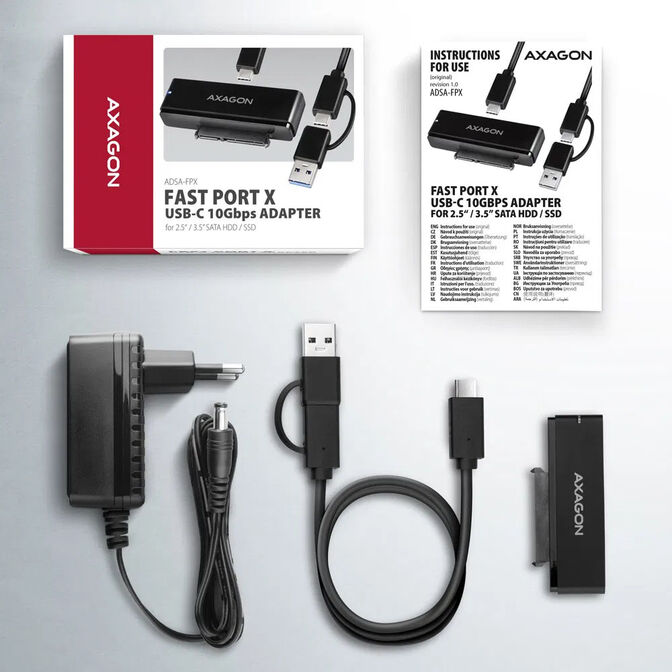 Axagon ADSA-FPX FastPortX SATA&ndash;USB-C 3.1 Adapter image number 5